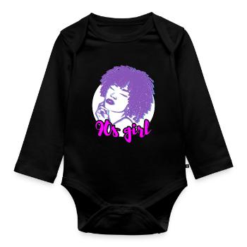 90s Vibes Statement - Organic Longsleeve Baby Bodysuit - black - Front