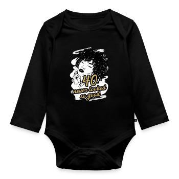 40 und Unwiderstehlich Charmant - Baby Bio-Langarm-Body - Schwarz - Vorne