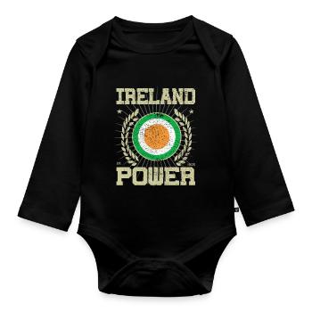 Design cool de l’Irlande - Body Bébé bio manches longues - noir - Devant