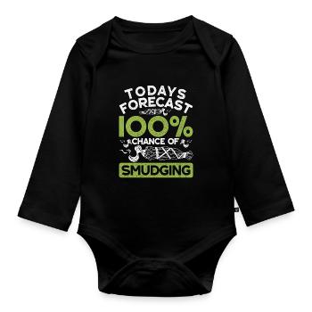 Smudging Apartment Fumigation - Organic Longsleeve Baby Bodysuit - black - Front