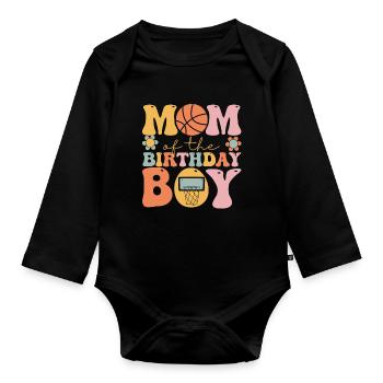 Basket-ball Maman Groovy - Body Bébé bio manches longues - noir - Devant