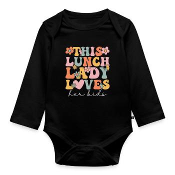 Groovy Cafeteria-Arbeiter - Baby Bio-Langarm-Body - Schwarz - Vorne