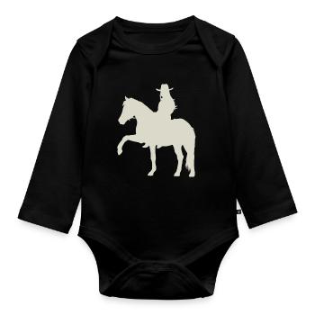 Action Pure Horse Dynamics - Organic Longsleeve Baby Bodysuit - black - Front