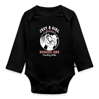 Pferdeliebe - Ein Lebensgefühl - Baby Bio-Langarm-Body - Schwarz - Vorne
