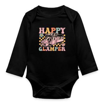 Groovy Glamping - Baby Bio-Langarm-Body - Schwarz - Vorne