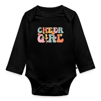 Groovy Cheerleading Cheerleader Cheer Squad - Body Bébé bio manches longues - noir - Devant
