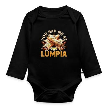 You Had Me At Lumpia - Baby Bio-Langarm-Body - Schwarz - Vorne