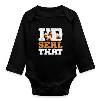 Lumpia I'd Seal That - Baby Bio-Langarm-Body - Schwarz - Vorne
