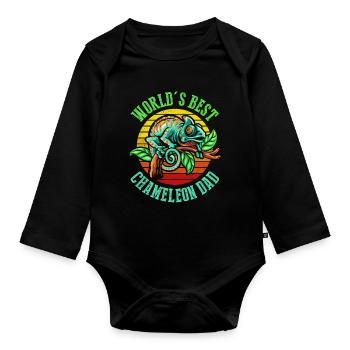 Le meilleur t-shirt Caméléon Dad au monde - Body Bébé bio manches longues - noir - Devant
