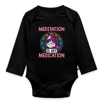 Yoga Chakra - Organic Longsleeve Baby Bodysuit - black - Front
