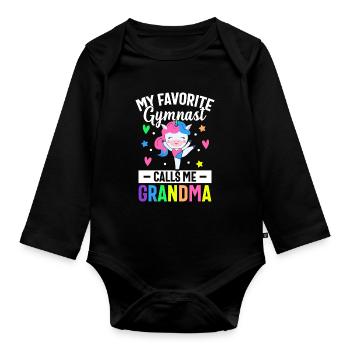 Gymnastics Cartwheel - Organic Longsleeve Baby Bodysuit - black - Front