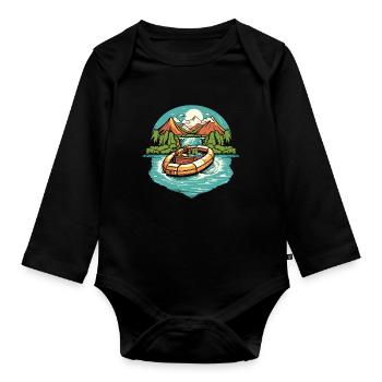 Rafting - Baby Bio-Langarm-Body - Schwarz - Vorne