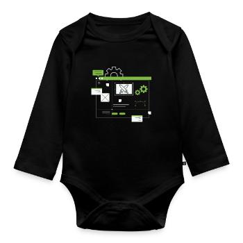 Developer, Coder, Programmer - Organic Longsleeve Baby Bodysuit - black - Front