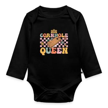 Groovy Cornhole Maman Trou De Maïs - Body Bébé bio manches longues - noir - Devant