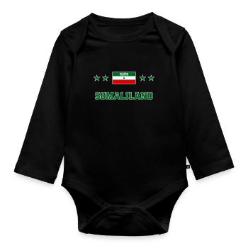 Somaliland - Organic Longsleeve Baby Bodysuit - black - Front