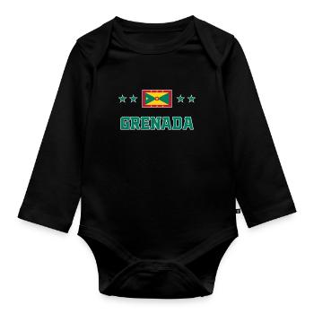 Grenada - Organic Longsleeve Baby Bodysuit - black - Front