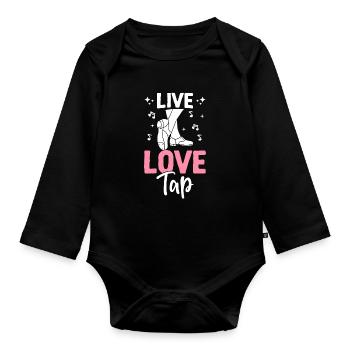 Danseur de claquettes - Body Bébé bio manches longues - noir - Devant