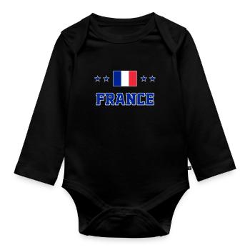Frankreich - Baby Bio-Langarm-Body - Schwarz - Vorne