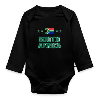South Africa - Organic Longsleeve Baby Bodysuit - black - Front