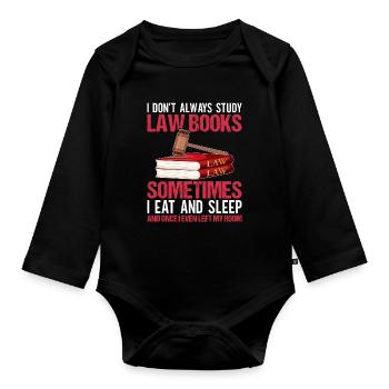 Lustiger Jurastudent Jurastudium - Baby Bio-Langarm-Body - Schwarz - Vorne