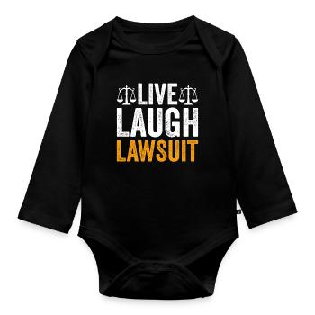 Étudiant en droit Diplôme en droit Futur avocat - Body Bébé bio manches longues - noir - Devant