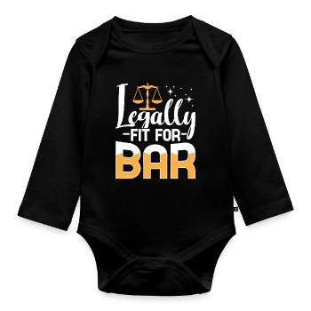 Jurastudent Jurastudium Zukünftiger Jurist - Baby Bio-Langarm-Body - Schwarz - Vorne