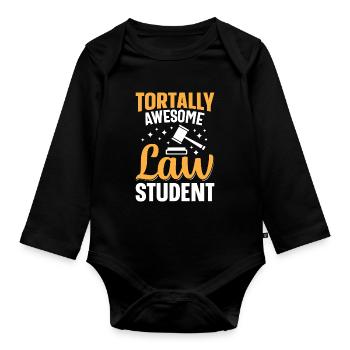 Diplôme de droit Futur Avocat - Body Bébé bio manches longues - noir - Devant