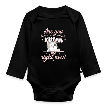 Êtes-vous un chaton maintenant ? - Body Bébé bio manches longues - noir - Devant