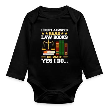 Funny law student law school - Organic Longsleeve Baby Bodysuit - black - Front