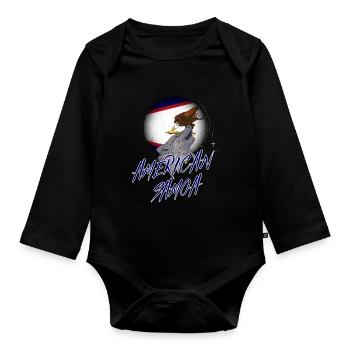 American Samoa - Organic Longsleeve Baby Bodysuit - black - Front