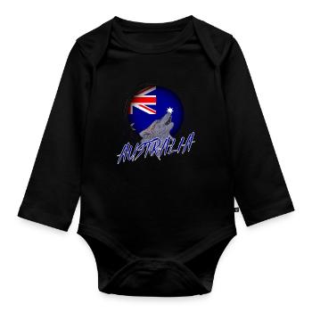 Australie - Body Bébé bio manches longues - noir - Devant