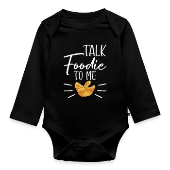 Funny Crab Rangoon Chinese Food - Organic Longsleeve Baby Bodysuit - black - Front