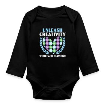 Diamond Painting Tools Diamond Painter - Organic Longsleeve Baby Bodysuit - black - Front