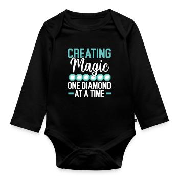 Diamond Painting Tools Diamond Painter - Organic Longsleeve Baby Bodysuit - black - Front