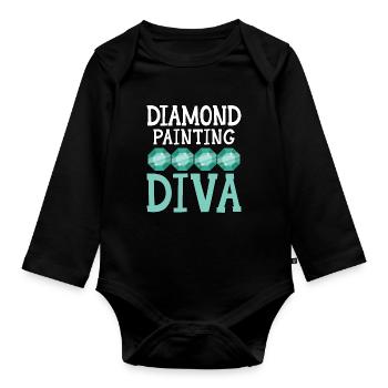 Diamond Painting Tools Diamond Painter - Organic Longsleeve Baby Bodysuit - black - Front