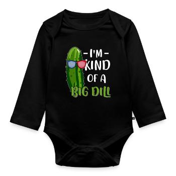 Cornichon végétarien végétalien - Body Bébé bio manches longues - noir - Devant