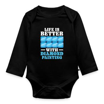 Diamond Painting Tools Diamond Painter - Organic Longsleeve Baby Bodysuit - black - Front