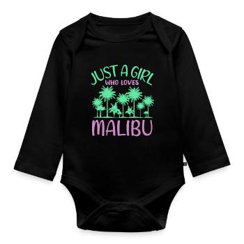 Malibu Palmentraum Mädchen Paradies - Baby Bio-Langarm-Body - Schwarz - Vorne