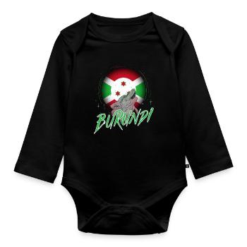 Burundi - Body Bébé bio manches longues - noir - Devant