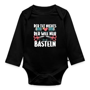 Bastler Basteln - Baby Bio-Langarm-Body - Schwarz - Vorne
