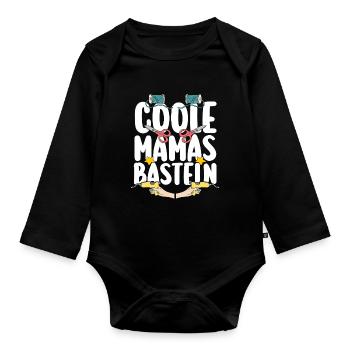 Mama Mutter Bastler Basteln - Baby Bio-Langarm-Body - Schwarz - Vorne