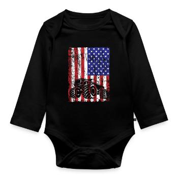 Monster Truck Adventure Horizon Cadeau - Body Bébé bio manches longues - noir - Devant