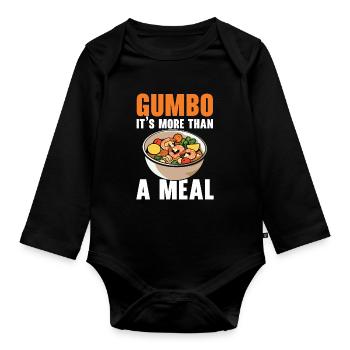 Gumbo Lovers Foodie Louisiane Manger Cuisine Cajun - Body Bébé bio manches longues - noir - Devant