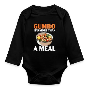 Gumbo Lovers Foodie Louisiane Manger Cuisine Cajun - Body Bébé bio manches longues - noir - Devant