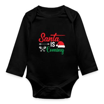 Le Père Noël arrive - Body Bébé bio manches longues - noir - Devant