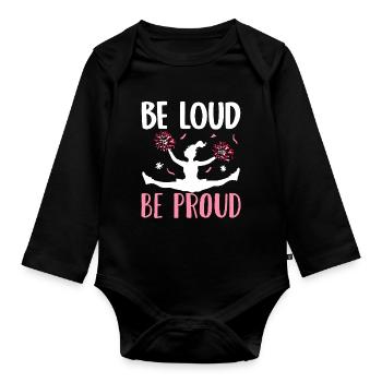 Cheerleading Cheerleader Cheer - Baby Bio-Langarm-Body - Schwarz - Vorne