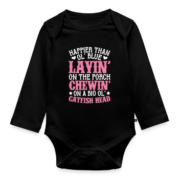 Southern Slang Entspannungsland - Baby Bio-Langarm-Body - Schwarz - Vorne