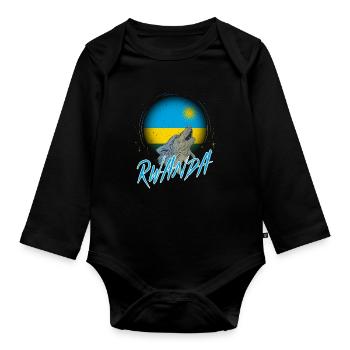 Ruanda - Baby Bio-Langarm-Body - Schwarz - Vorne