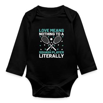 Squash Player Squash Tennis Player Raquetball Spor - Organic Longsleeve Baby Bodysuit - black - Front