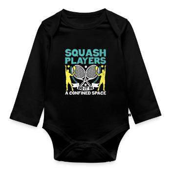 Squash Player Squash Tennis Player Raquetball Spor - Organic Longsleeve Baby Bodysuit - black - Front